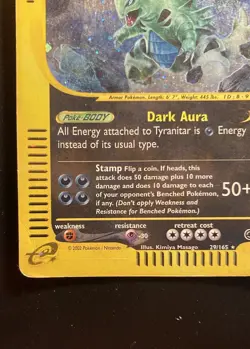 Pokemon Card-Tyranitar-29/165-Expedition- Holo-ENG-LP - Image 5