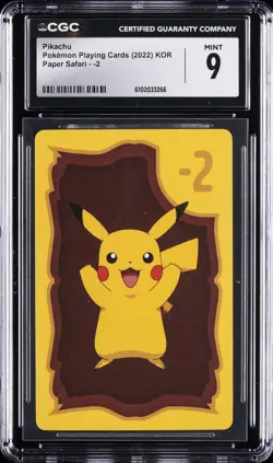 2022 POKEMON PLAYING CARDS KOREAN PAPER SAFARI #-2 PIKACHU CGC 9 - Image 1