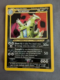 Pokemon Cards Tyranitar Holo Neo Rare Never Played #12/75 - Image 1