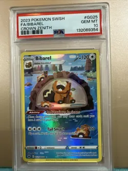 Pokemon TCG Bibarel GG25/GG70 Crown Zenith Galarian Gallery Card PSA 10 - Image 1