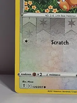 Teddiursa 126/203 Evolving Skies Reverse Holo Common Pokemon TCG Card LP - Image 4