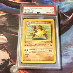 Vintage 1999 Graded PSA 9 MINT Primeape Jungle 1st Edition Pokemon Card 43/64 - Image 4