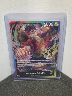 Monkey.D.Luffy One Piece CCG P-033 3rd Anniversary Leader Card 5000 Power - Image 1