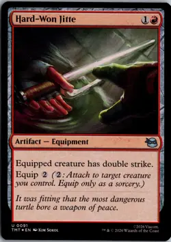 Hard-Won Jitte U Teenage Mutant Ninja Turtles 91 NM Foil Magic - Image 1