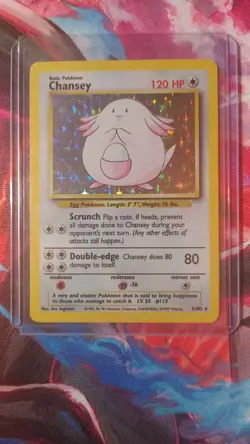 1999 POKEMON BASE SET CHANSEY HOLO RARE #3/102 LP - Image 1