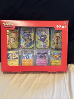 Sam’s Club Pokemon 151 4 Mini Tins & Promos Scarlet & Violet S&V MEW - No Packs - Image 1