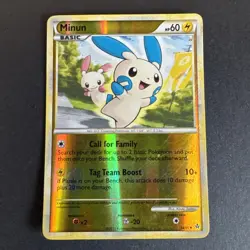 Pokemon TCG Minun Uncommon Reverse Holo Unleashed 34/95 - Image 1
