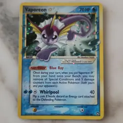 Pokemon Vaporeon Star Gold Star Regular 102/108 EX Power Keepers 70HP Whirlpool - Image 1