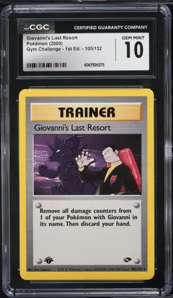 CGC 10 Giovanni's Last Resort 1st Edition Gym Challenge 2000 Pokemon Card #105 - Image 1