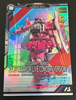 Gundam Arsenal Base PR Destiny Zaku Warrior Live Concert Seed Freedom Card - Image 5