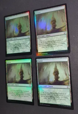 MTG 4 x *FOIL *Adventures in the Forgotten Realms FOREST #280 NM - Image 1