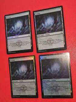 MTG 4 x *FOIL *Adventures in the Forgotten Realms SWAMP #270 NM - Image 1