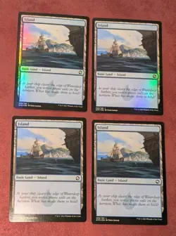 MTG 4 x *FOIL *Adventures in the Forgotten Realms ISLAND #268 NM - Image 1