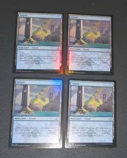 MTG 4 x *FOIL *Adventures in the Forgotten Realms ISLAND #267 NM - Image 1