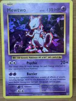 Pokemon Mewtwo TCG Evolutions 51/108 Cracked Ice Holo Promo Card LP - Image 1