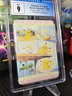 Pokemon 1998 Pikachu Togepi Bandai Sealdass Fancy Graffiti #24 CGC 9 - Image 2