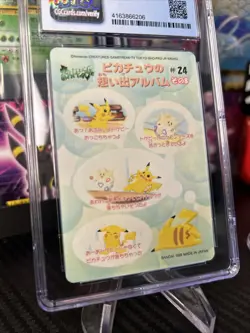 Pokemon 1998 Pikachu Togepi Bandai Sealdass Fancy Graffiti #24 CGC 9 - Image 3