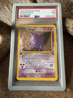 Pokemon Fossil Gengar 1st Edition Holo PSA 7 5/62 The Pokemon Company 1999 - Image 1
