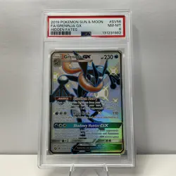 2019 Pokemon Sun & Moon Hidden Fates Greninja GX PSA 8 - Image 1