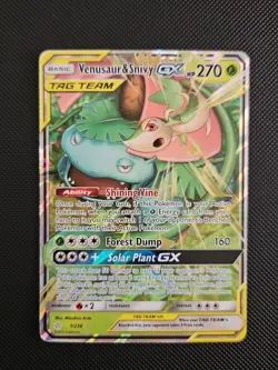 Pokemon TCG Venusaur Snivy GX Holo Card 1/236 Sm-Cosmic Eclipse - Image 1