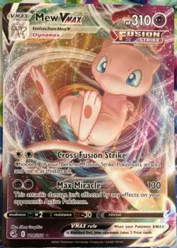 Pokemon Mew VMAX Ultra Rare Full Art Swsh08 Fusion Strike 114/264 Holo Card - Image 1