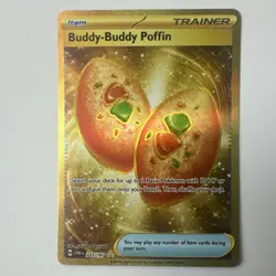 Pokemon TCG Buddy-Buddy Poffin Gold Rare Holo 223/167 Twilight Masquerade - Image 1