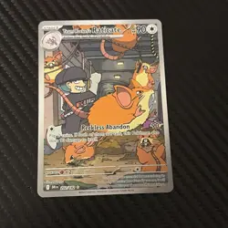 Team Rocket's Raticate 202/182 Illustration Rare Destined Rivals Pokemon Card - Image 1