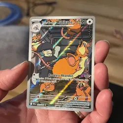 Team Rocket's Raticate 202/182 Illustration Rare Destined Rivals Pokemon Card - Image 3