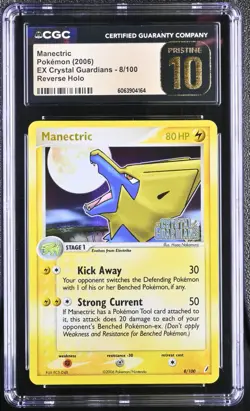 Manectric 8/100 EX Crystal Guardians Reverse Holo Foil Pokemon - CGC 10 PRISTINE - Image 1
