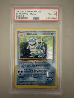 2000 Pokemon Base Set 2 Blastoise #2 English Holo Rare 2/130 - PSA 8 NM-MT - Image 1