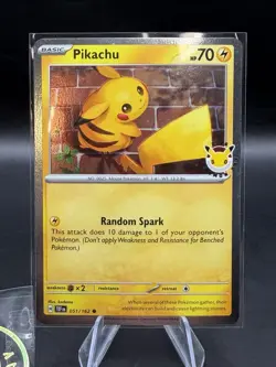 2026 Pikachu 051/162 Pokemon Day 30th Anniversary Stamped Promo Swirl Plus Coin - Image 2