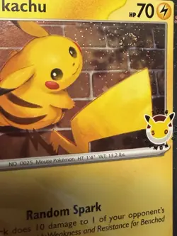 2026 Pikachu 051/162 Pokemon Day 30th Anniversary Stamped Promo Swirl Plus Coin - Image 5