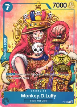 MONKEY.D.LUFFY (2ND ANNIVERSARY STAMPED PROMO) P-043 NM - Image 1