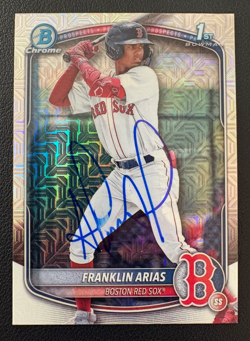 Franklin Arias Signed Autograph AUTO Rookie 2025 Bowman Chrome Mojo Refractor RC - Image 1