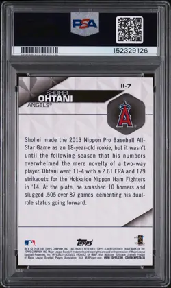 2018 Topps - Instant Impact Shohei Ohtani #II-7 (RC) PSA 9 Fresh Grade - Image 2