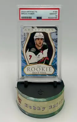 2023-24 Upper Deck Artifacts Brock Faber RC /999 #189 - PSA 10 GEM Rookie - Image 1