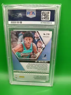2019-20 Panini Mosaic Ja Morant #219 Green Prizm PSA 10 Rookie Grizzlies NBA - Image 2