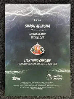 Simon Adingra Sunderland 2025-26 Topps Chrome Premier League - Image 2