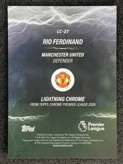 Rio Ferdinand Manchester United 2025-26 Topps Chrome Premier League - Image 2