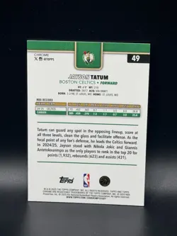2025-26 Topps Chrome X-Fractor Jayson Tatum #49 Boston Celtics - Image 2