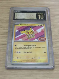 Pikachu in Batik Shirt CGC 10 Pristine Promo 190/SV-P Indonesia Journey - Image 1