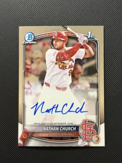 2025 Bowman Chrome #BCP-NCH Nathan Church Auto Bowman 1st - Image 1