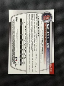 2025 Bowman Chrome #BCP-NCH Nathan Church Auto Bowman 1st - Image 2