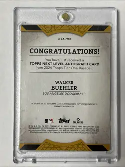 2024 Topps Tier One - Walker Buehler Next Level Autographs /10 #NLA-WB - Image 2