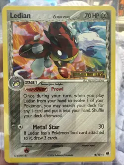 Pokemon Ledian Dragon Frontiers Reverse Holo Card 18/101 Damaged - Image 1