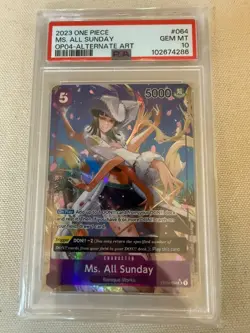 One Piece - Ms.All Sunday - Kingdoms of Intrigue - OP04-064 - Alt Art - PSA 10 - Image 1