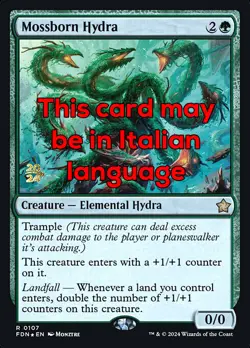 MTG MOSSBORN HYDRA FOIL EXC - IDRA MUSCHIOGENA 107 - FDN PRE - MAGIC - Image 1