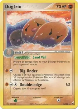 Moderately Played Dugtrio - 5/100 - Rare - Theme Deck Exclusive Pokemon Deck Exc - Image 1