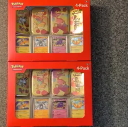 Pokemon TCG 4-Pack Tin Set Raichu Machamp Gengar Dragonite Promo Special Edition - Image 1