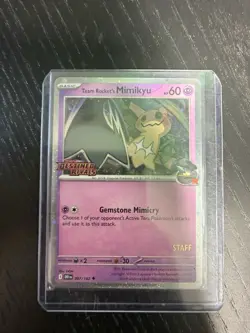 POKEMON 2025 DESTINED RIVALS TEAM ROCKET'S MIMIKYU STAFF 087 - Image 1